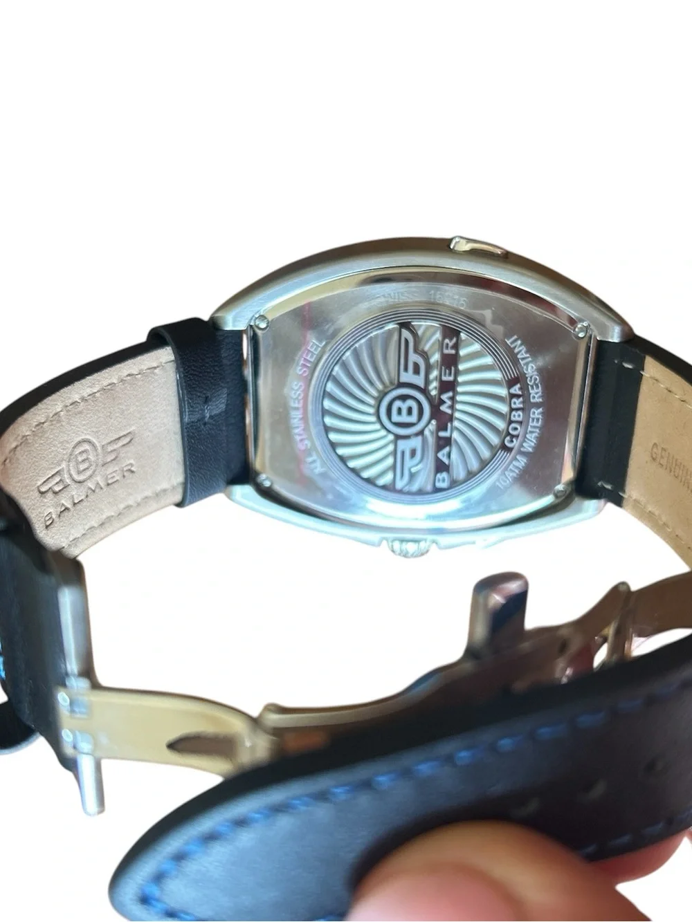 Balmer Blue Moonphase Watch NWT Stainless Steel Leather Strap Men’s Luxury Watch